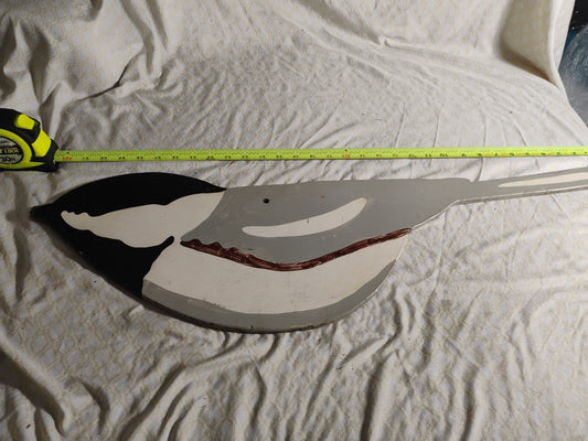 Vintage Handmade Wooden Blue Sparrow Huge Yard Decoration 27x12