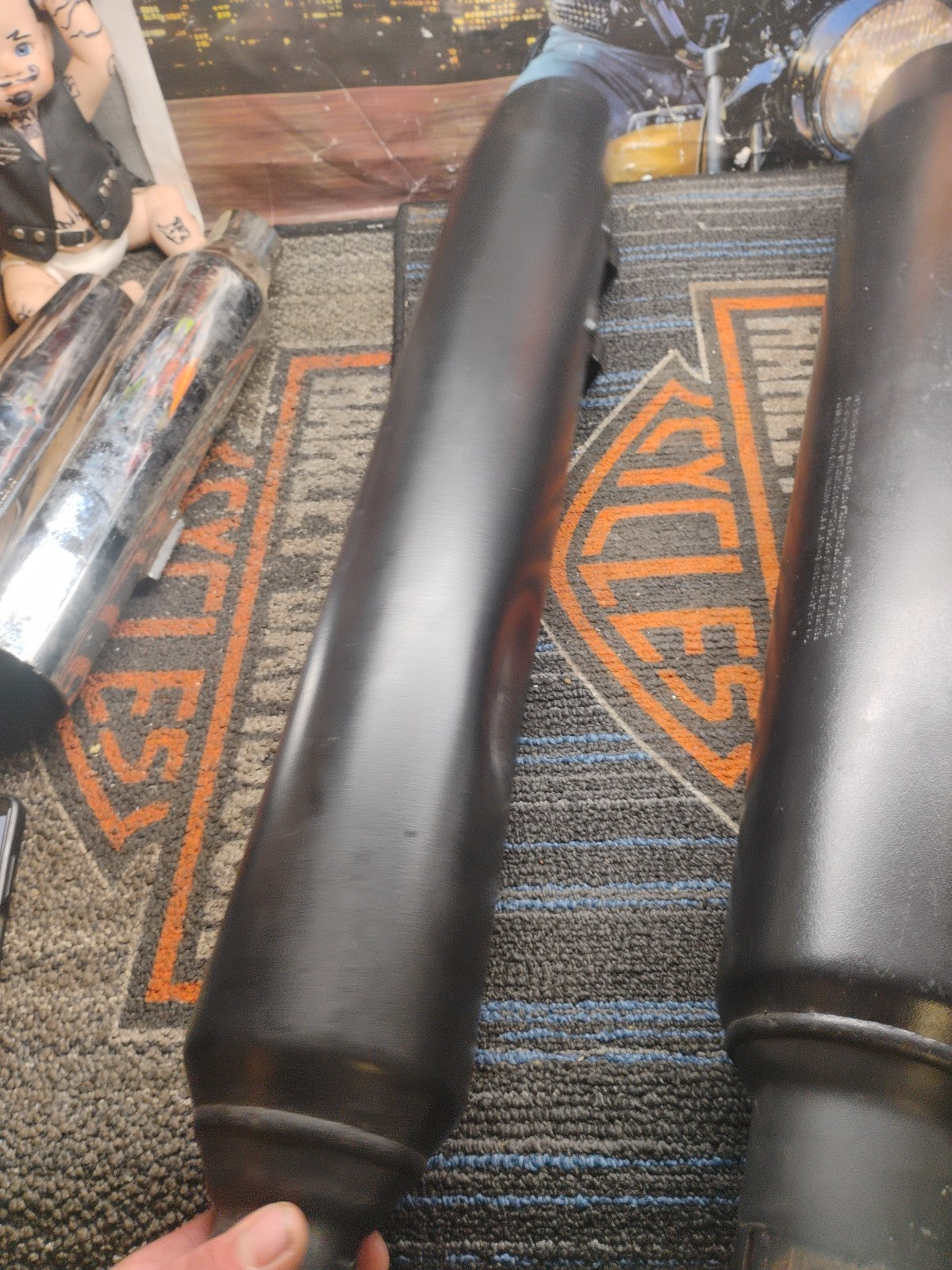 🔥OEM 17-23 Harley Touring Exhaust Mufflers Slip-on's Ceramic Black Stock🔥