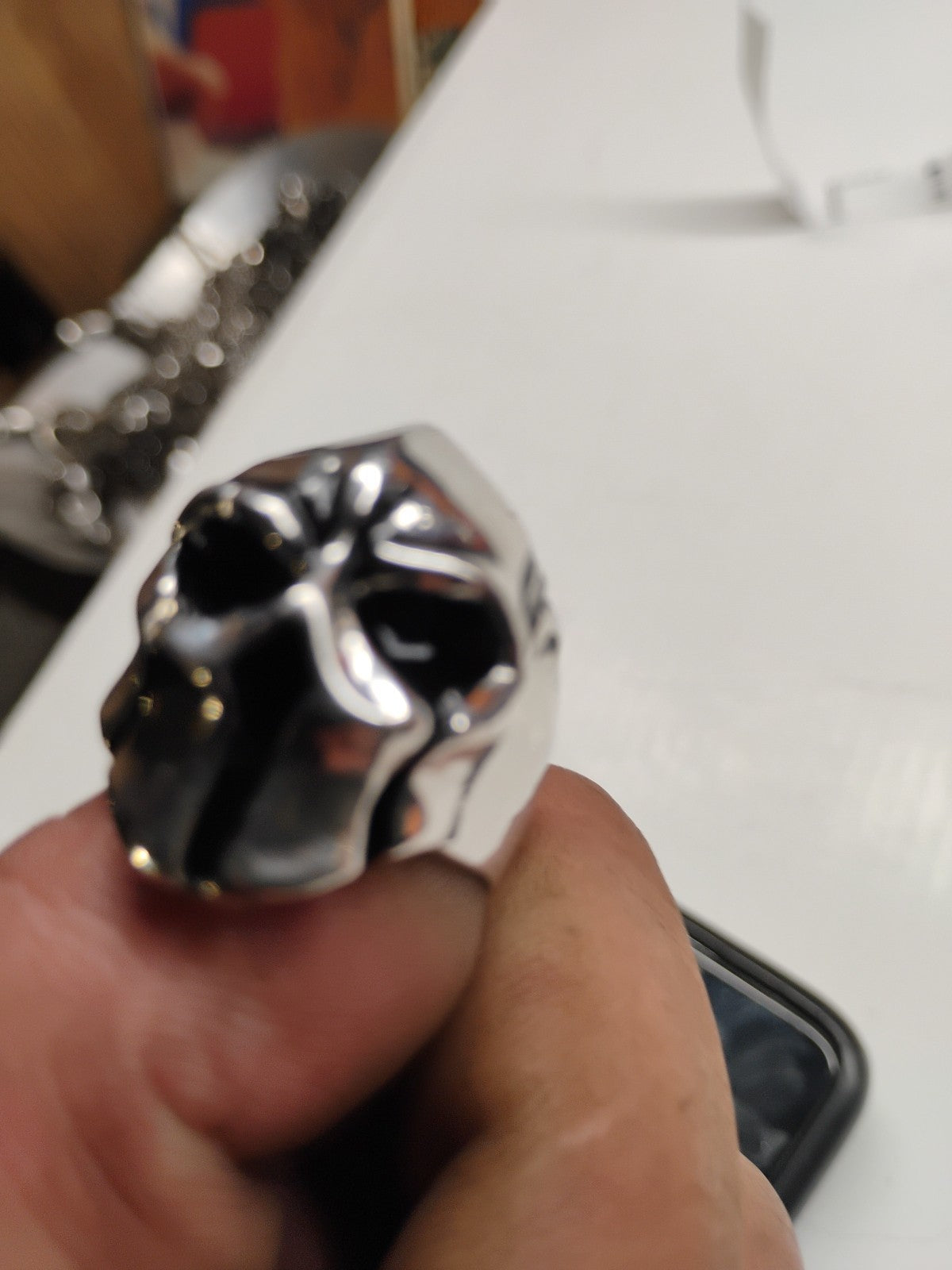 Mens Biker Gladiator Skull Spartan Helmet Ring Stainless Steel Size 9 Gift
