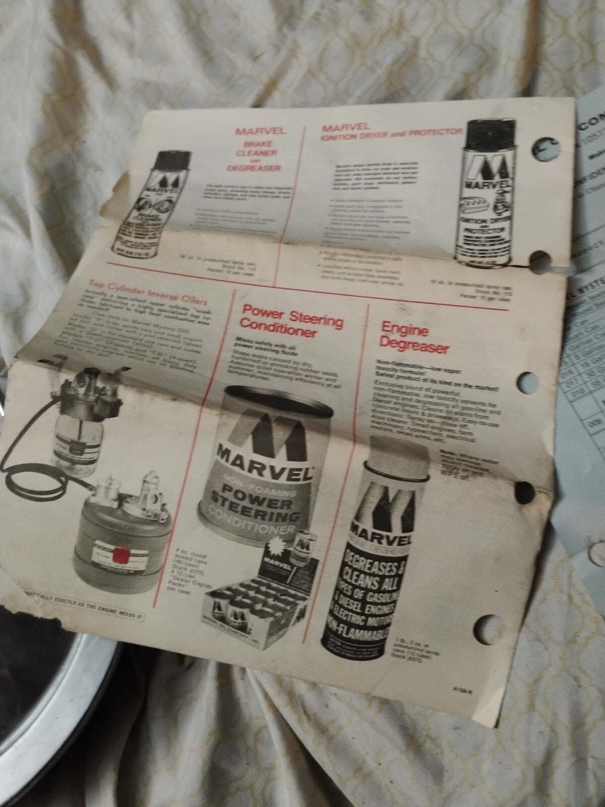 1979 Marvel Mystery Oil Sales Ad And Price Sheet