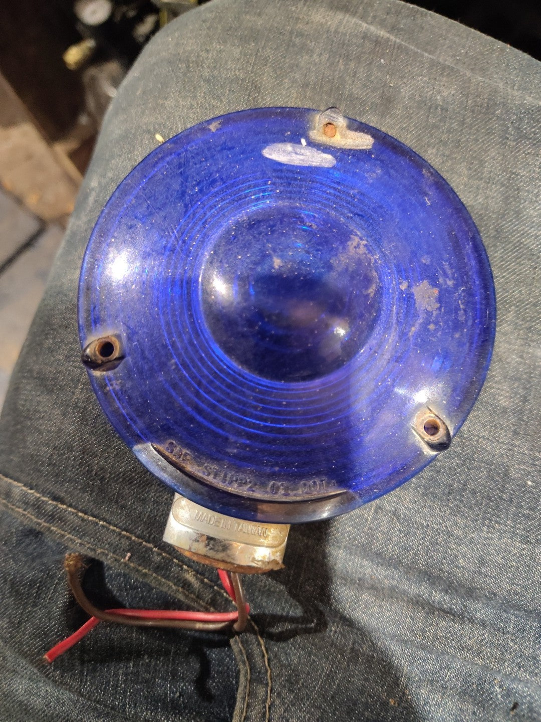 Vintage Cyclestat Blue Flashing Light SAE STI64.For Parts Non Working Condition.