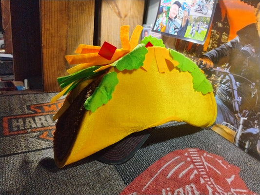 Adult Fiesta Yellow Taco Party Hat Novelty Food Prop Halloween Costume Accessory