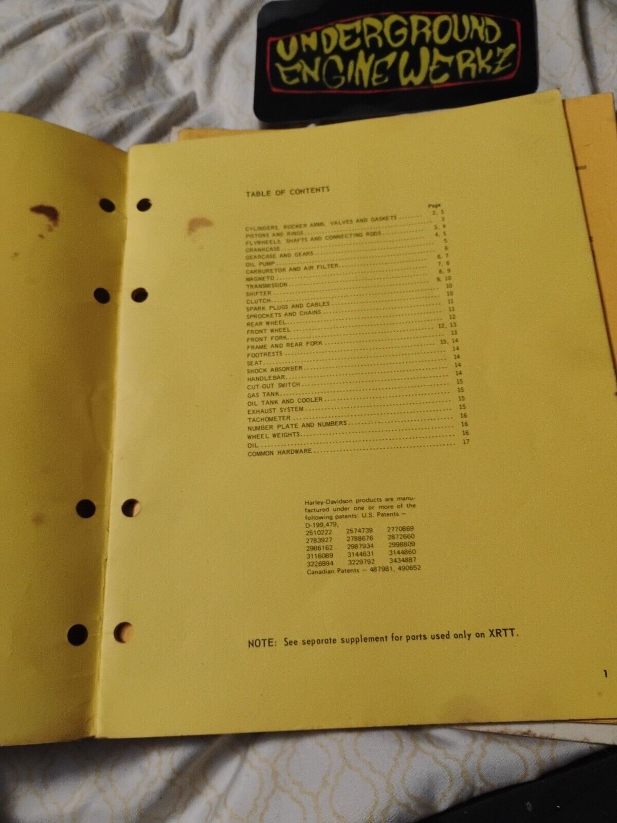 Harley-Davidson 1972 and 1973 AMF XR-750 Parts Catalog 99442-72RA