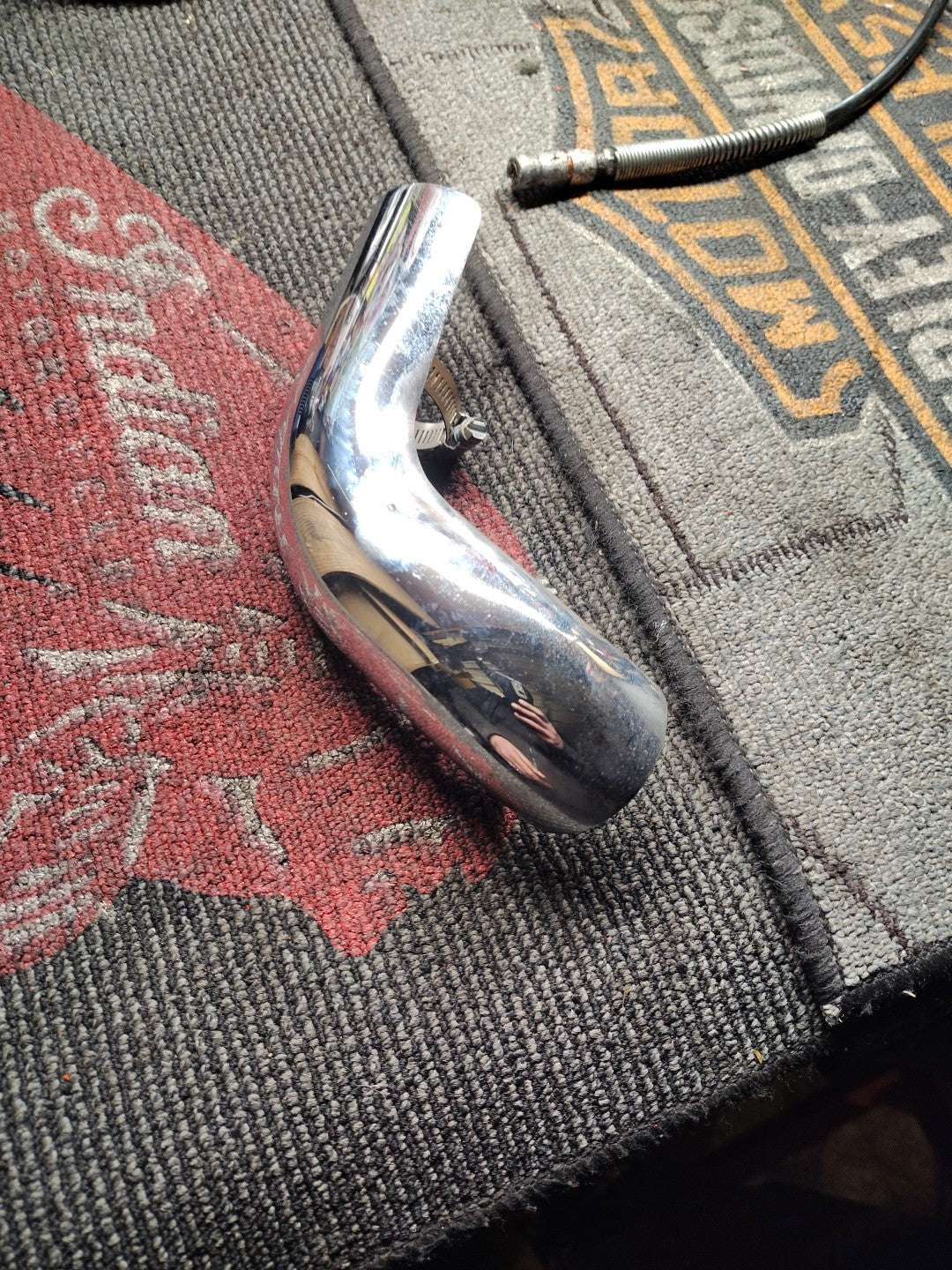 2009 09 07-11 Harley Davidson Tri Glide Chrome Left Cross-under Pipe Heat Shield