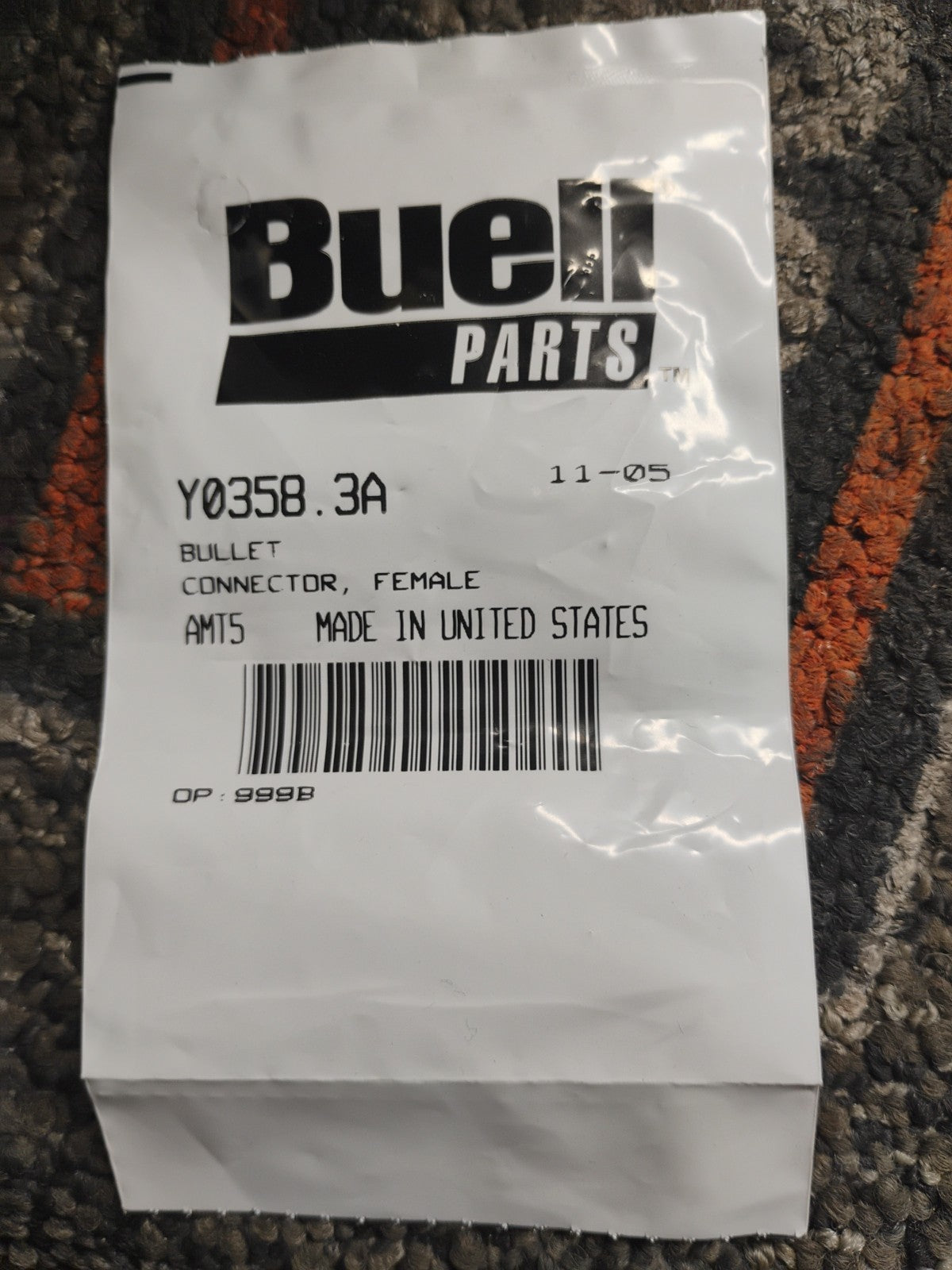 Buell OEM Y0358.3A Female Bullet Connector NOS