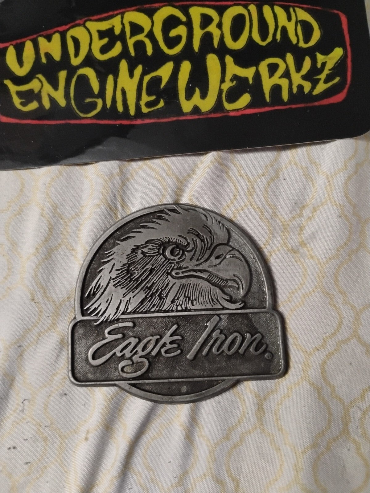 Harley Davidson Motorcycle Biker Eagle Iron Parts 80s NOS Vintage Belt Buckle