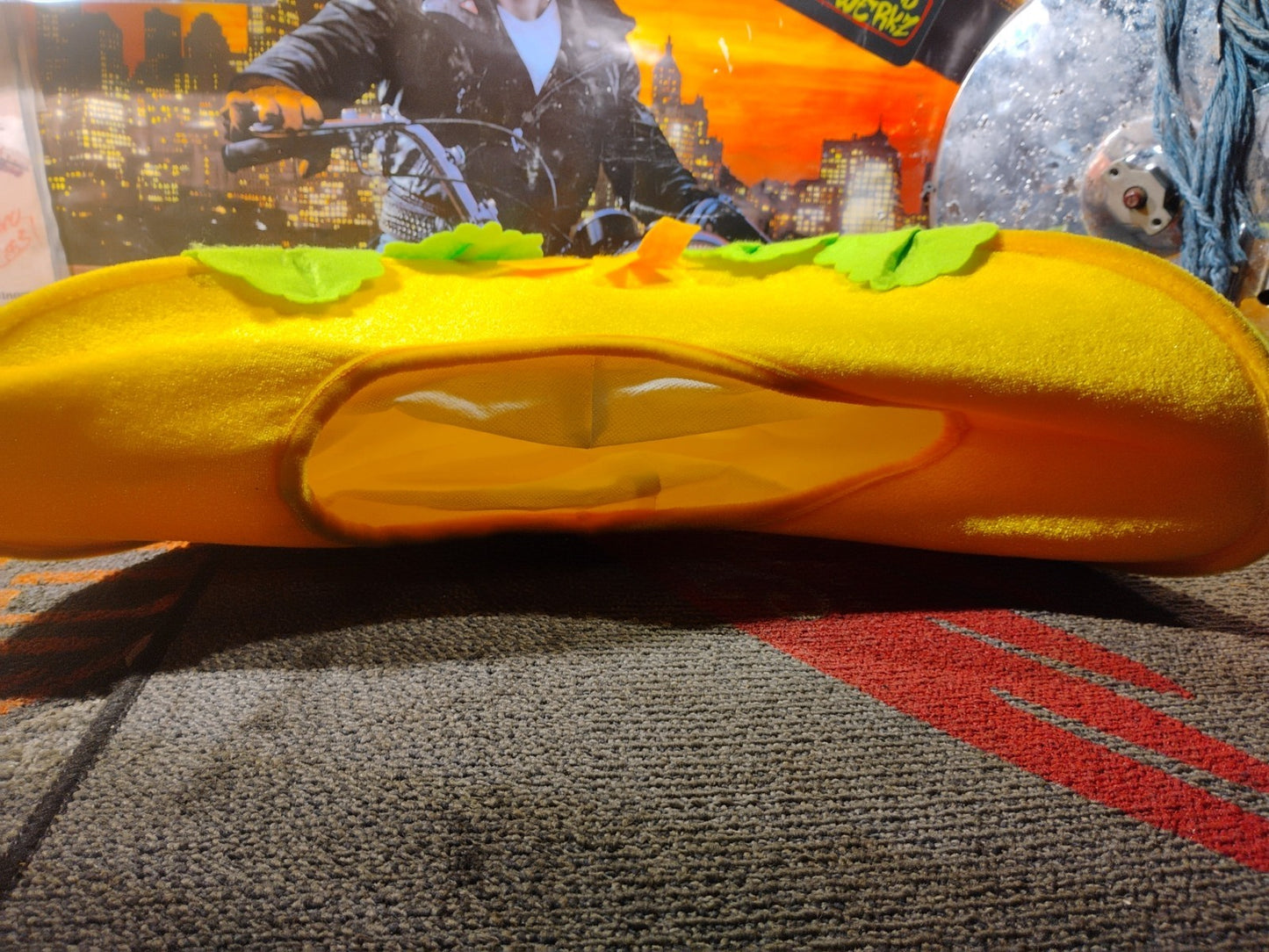 Adult Fiesta Yellow Taco Party Hat Novelty Food Prop Halloween Costume Accessory