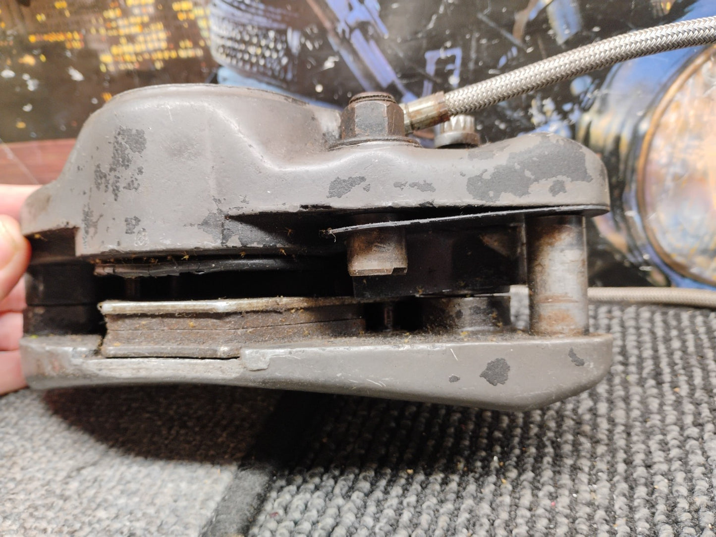 Harley Shovelhead FX FLH Banana Brake Caliper With Brake Line 