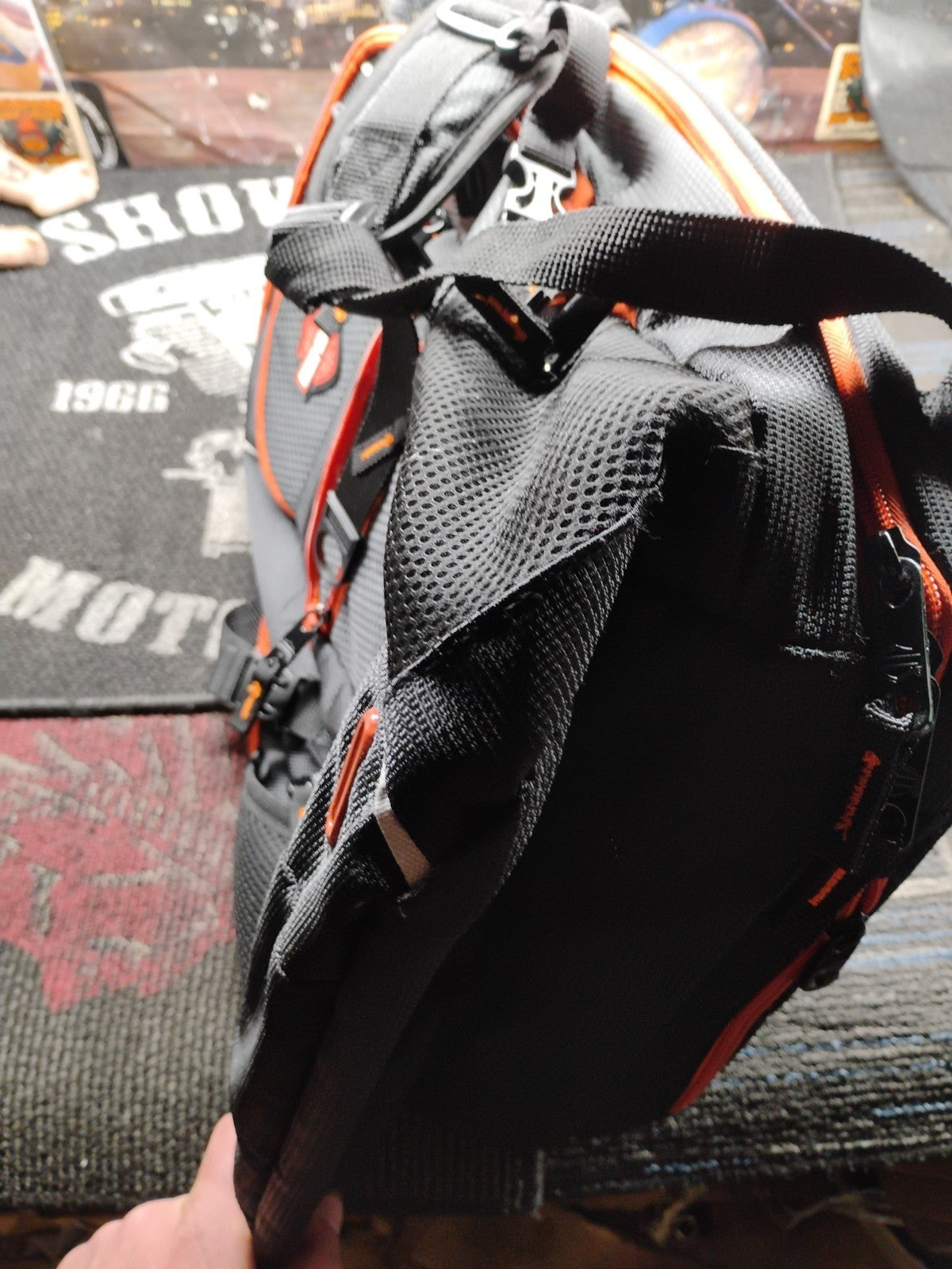 Harley-Davidson Backpack Gray Black Orange Bar & Shield Travel Laptop Motorcycle