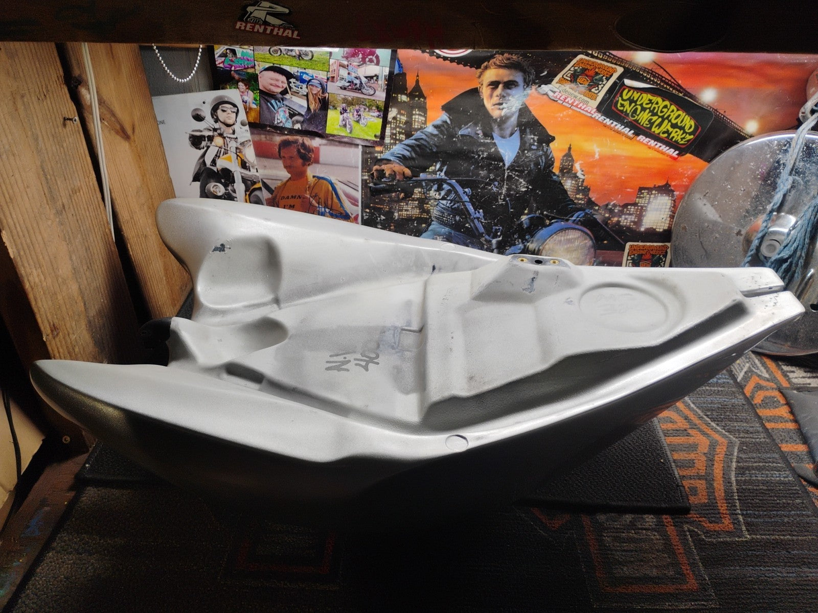 2002 Buell M2 Cyclone Silver Manta Ray Gas Fuel Tank OEM