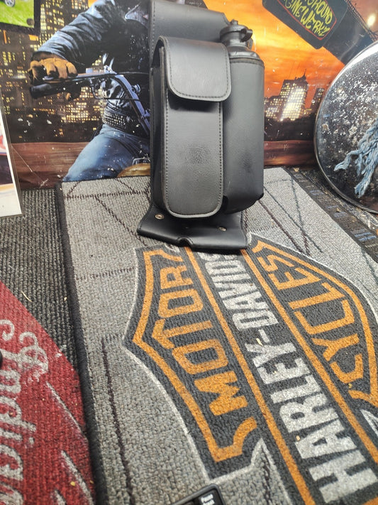 Harley nice OEM left saddlebag guard rail storage case water bottle holder