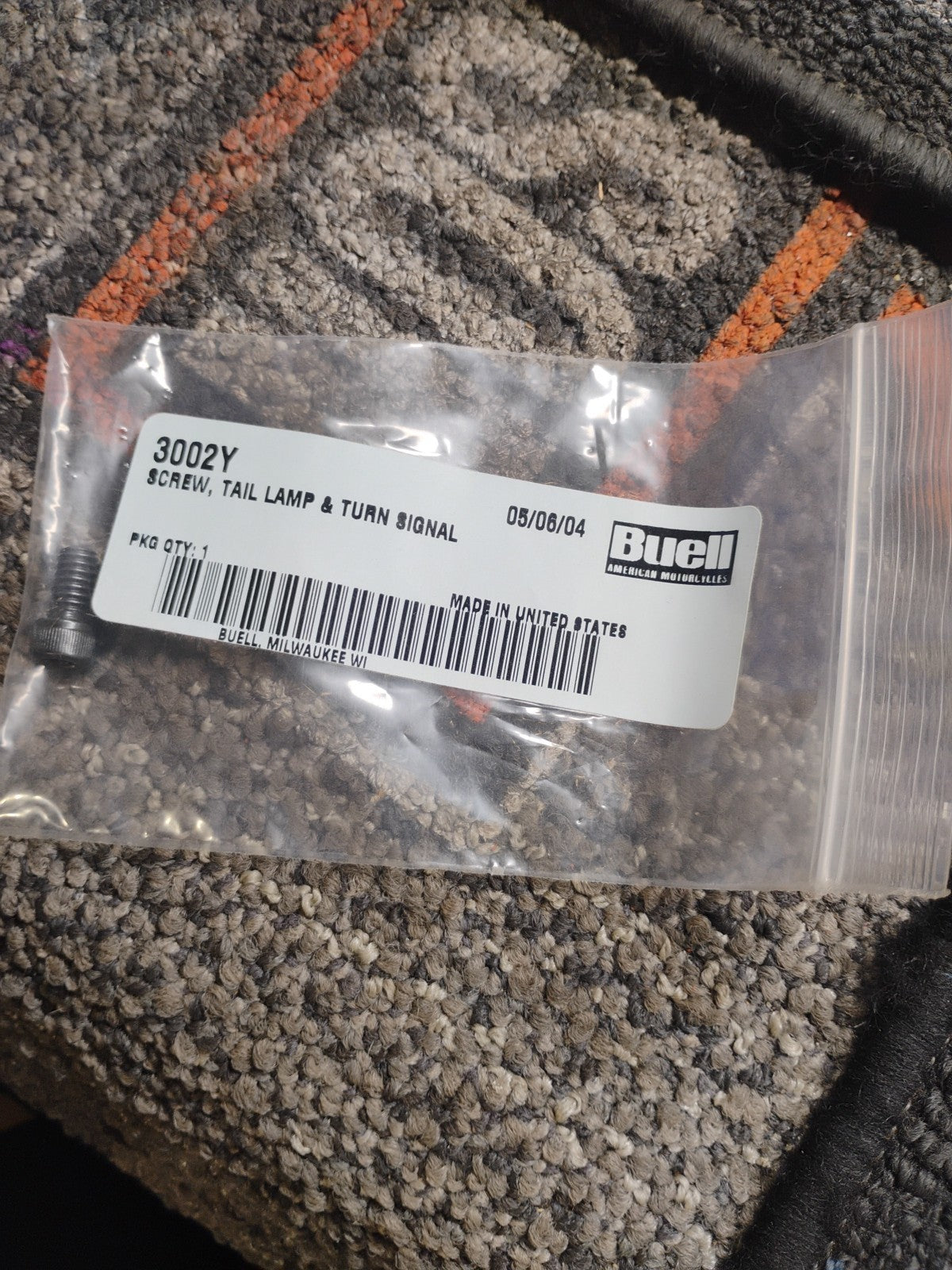 Buell OEM 3002Y Tail Lamp & Turn Signal Screw NOS