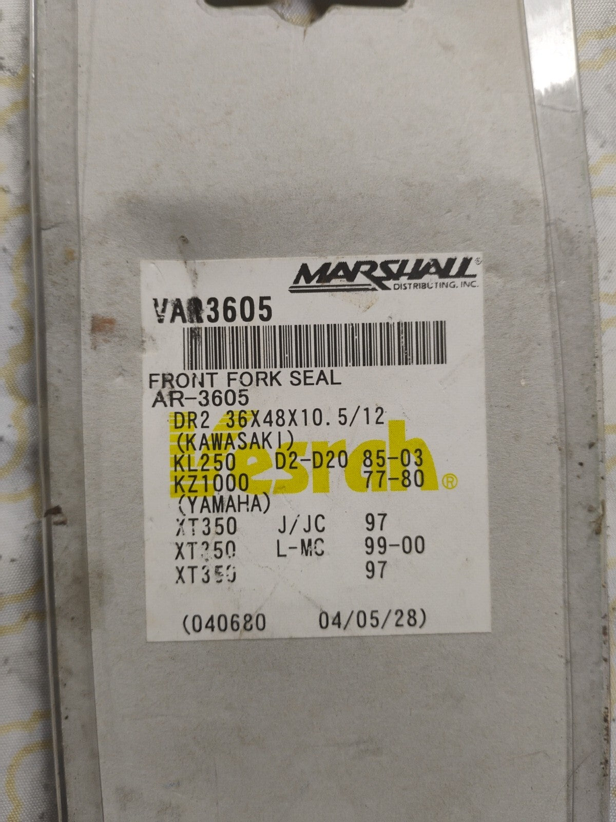 Vesrah AR-3605 - FRONT FORK SEAL - QTY 2 - (Fits: Kawasaki, Yamaha) Nos