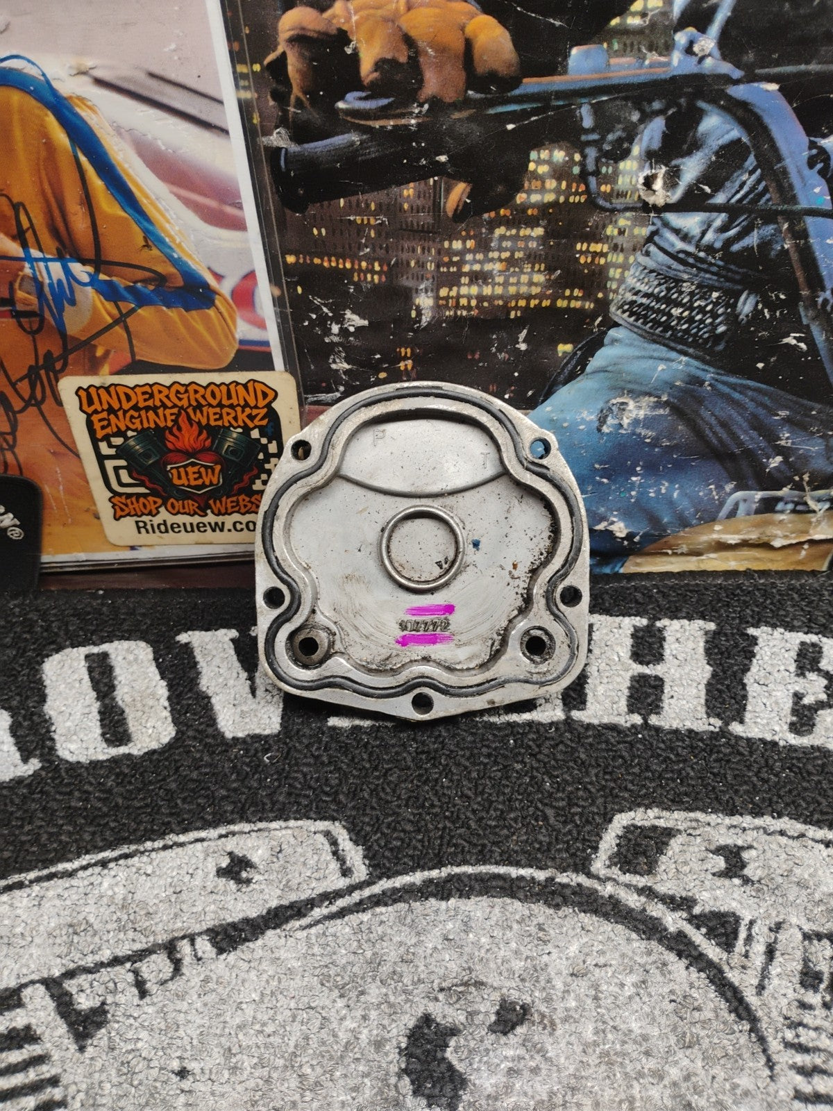 1980s Suzuki Engine Oil Filter Cover OEM Aluminum
