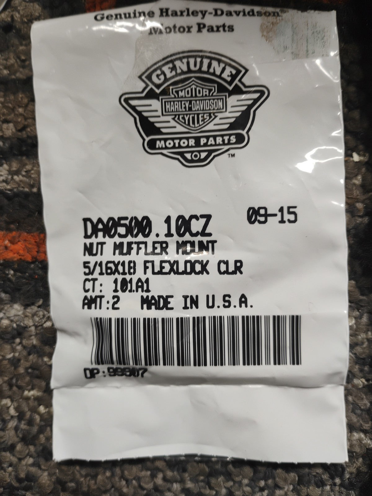 Harley-Davidson OEM DA0500.10CZ Muffler Mount Lock Nut 5/16-18 Qty 2 NOS
