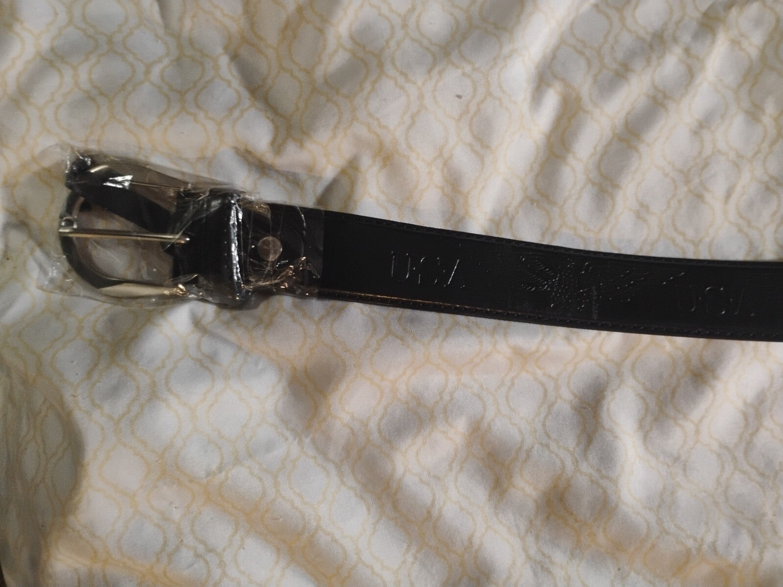 USA Eagle Genuine Leather Belt Size 34-36 Black Vintage USA American Bald Eagle