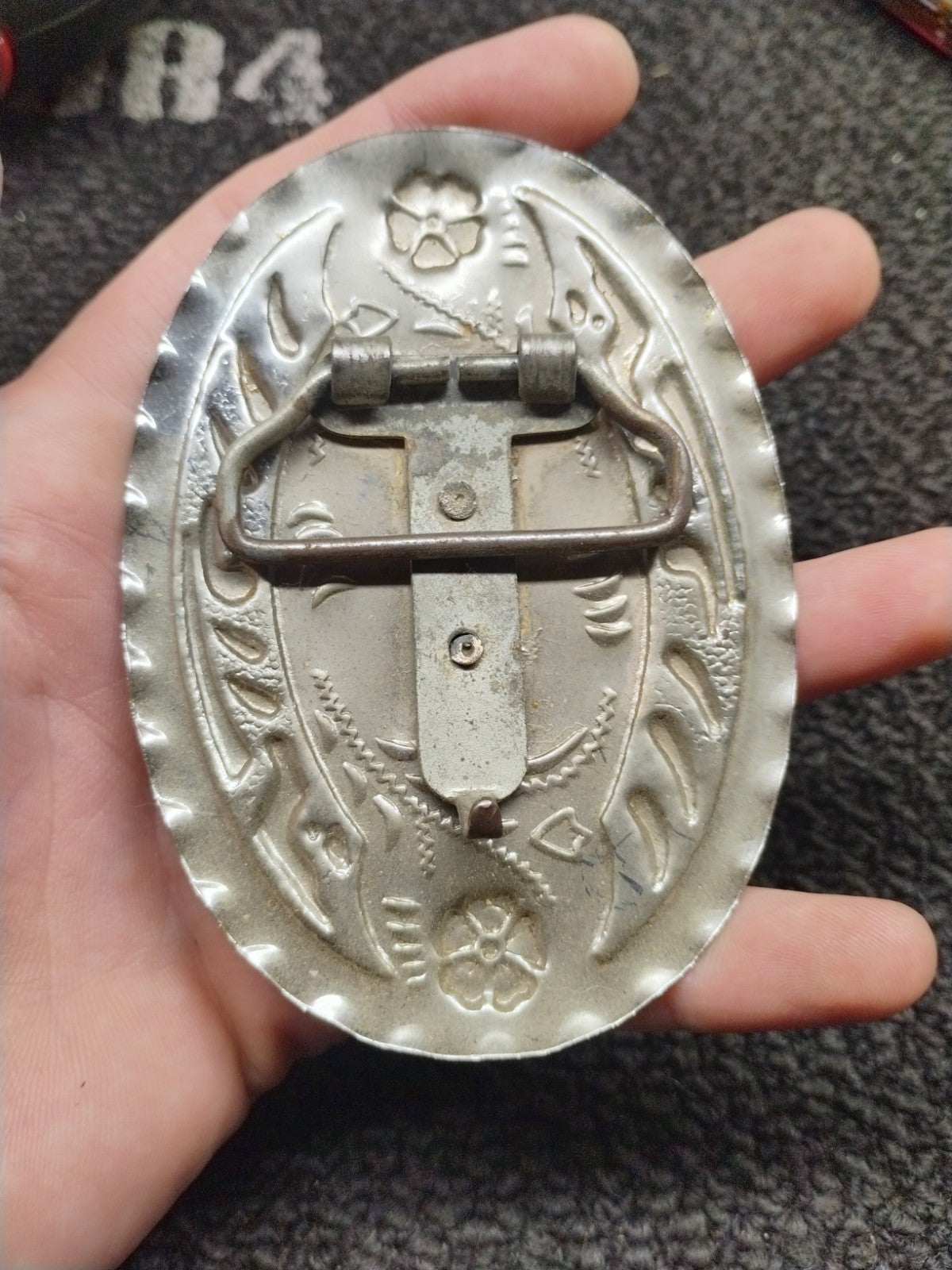 Vintage Flying Eagle Belt Buckle 1977 Western Silver Tone