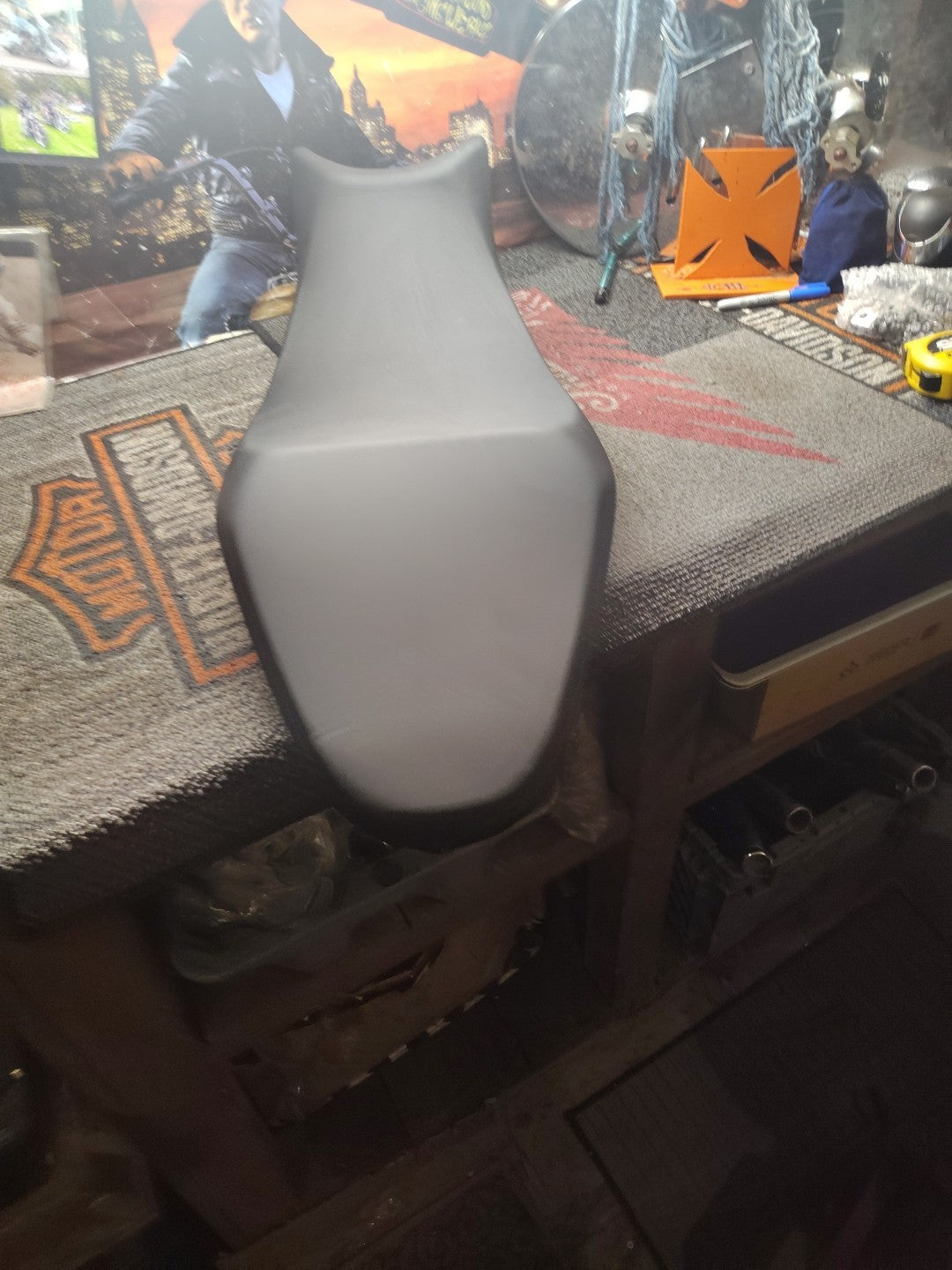 Lowered two-seater saddle, black, original a9700886, Triumph Tiger 660 Sport