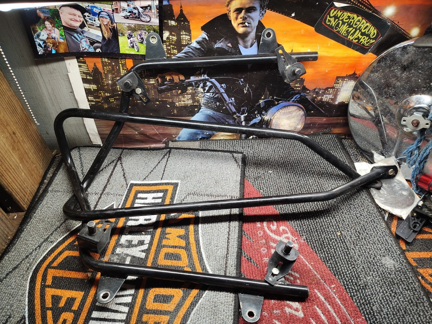 Hard Saddlebag Saddle bag Conversion Brackets Mounts For Harley Davidson Softail