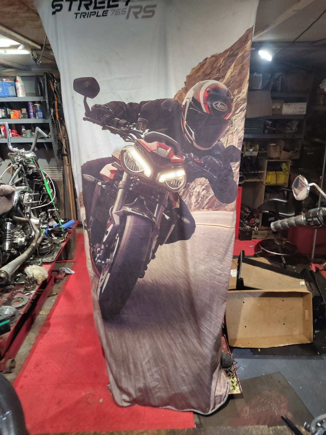 8 Ft Tall Triumph Street Triple 765 RS Flag Banner Advertisement