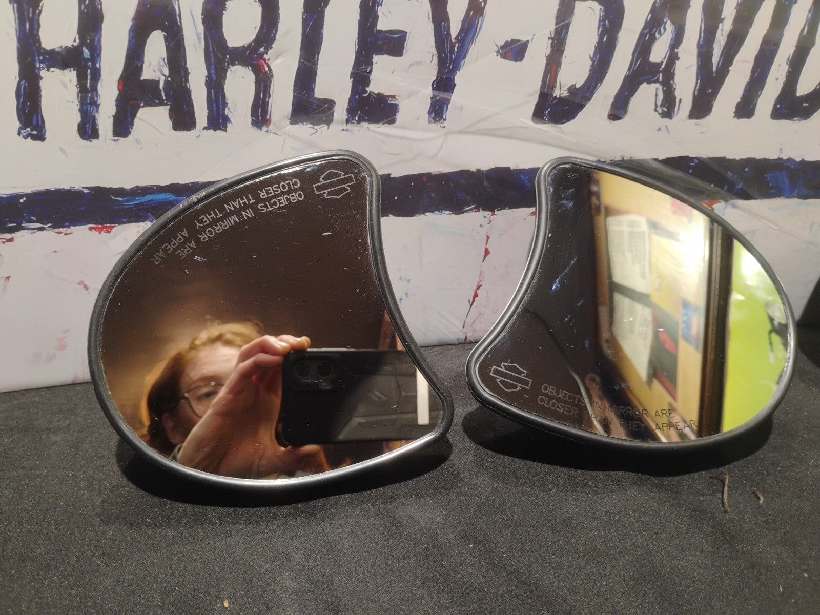 2014-2023 Harley Touring Batwing Fairing Side Mirrors Pair OEM A047108 46R-02806