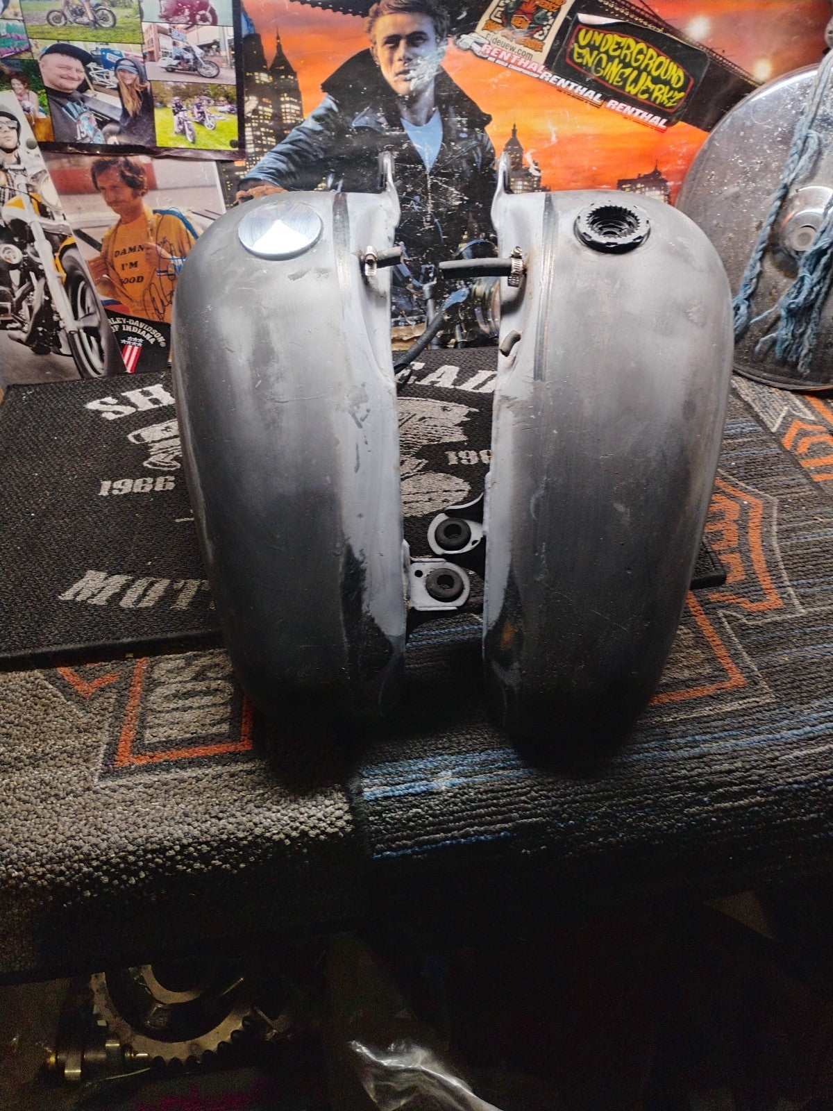 Harley-Davidson Softail Split Gas Fuel Tank Set Raw Steel OEM