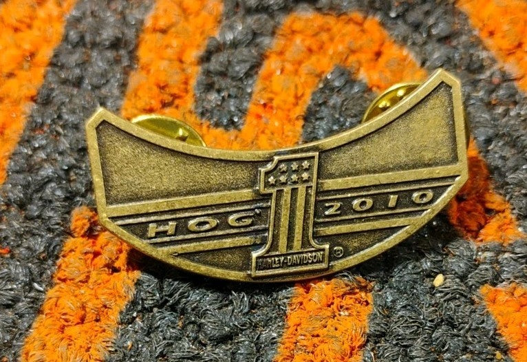 HOG Harley Davidson Owners Group Gold Tone 2010 Collectible Motorcycle Pin