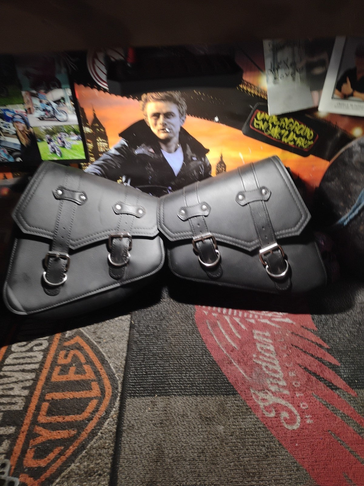 Vegan Leather Softtail Swing Arm Bags