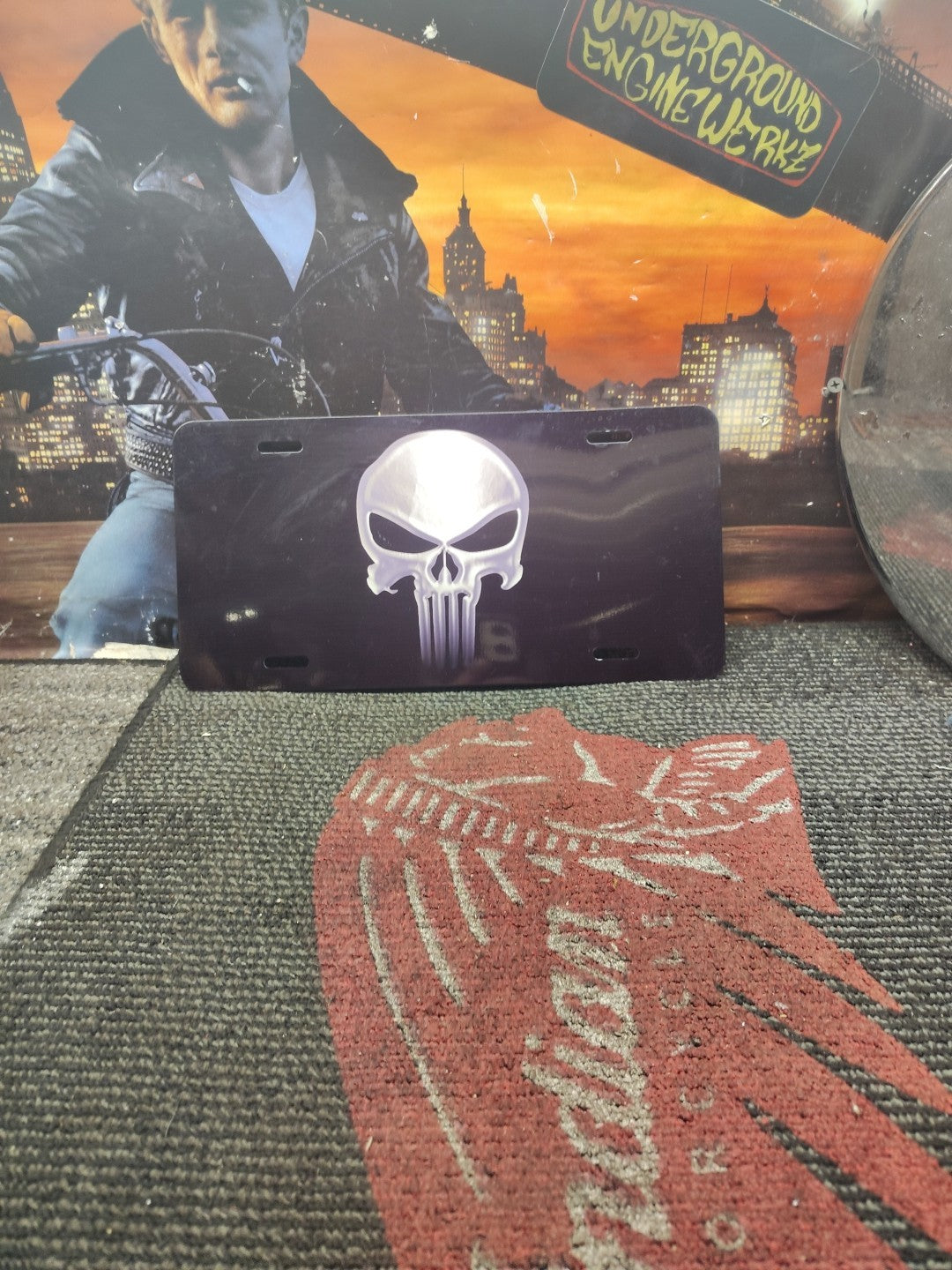 Awesome Punisher Chrome Mirror Novelty License Plate