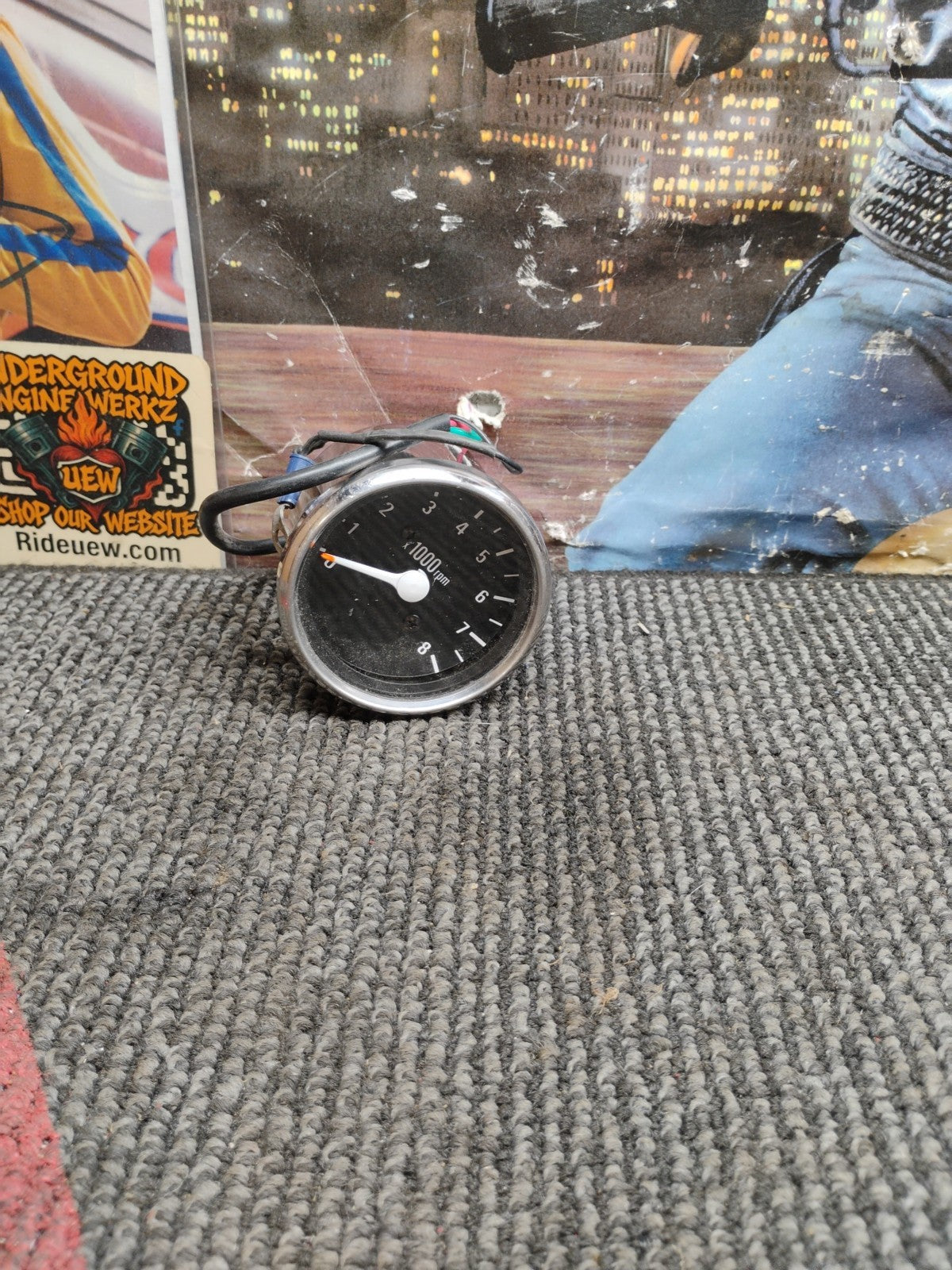 vintage Harley 2 1/2" MINI TACHOMETER XLH FX SUPER glide wide 8000 RPM SPORTY XR