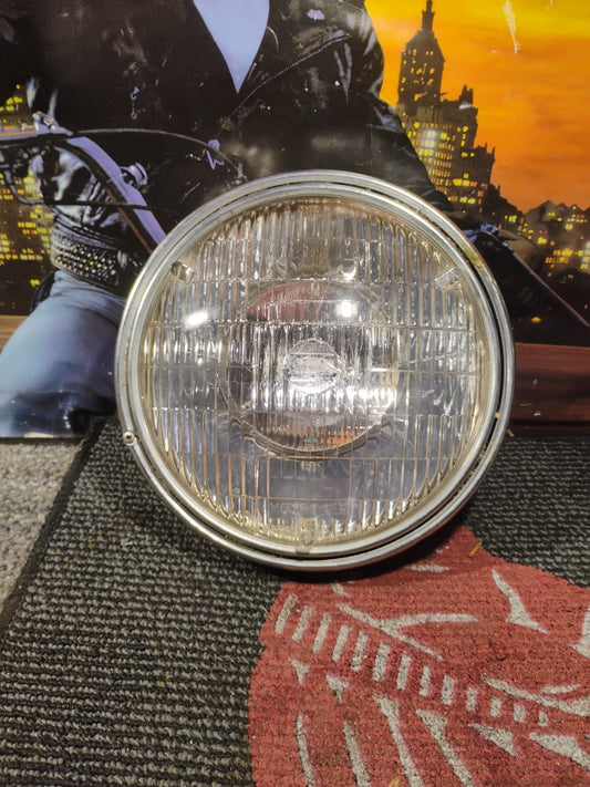 stanley 5008 vintage motorcycle headlamp headlight assemble w/ chrome issues