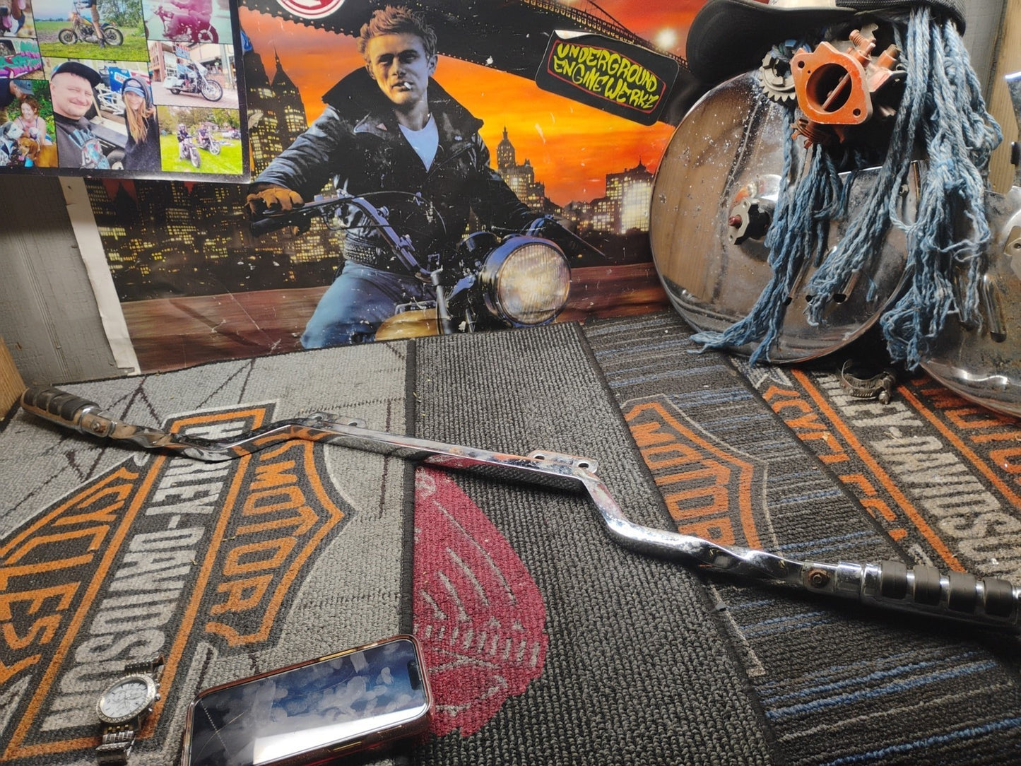 UNIVERSAL VINTAGE HWY PEGS TWISTED CHROME CHOPPER CUSTOM HARLEY HONDA 