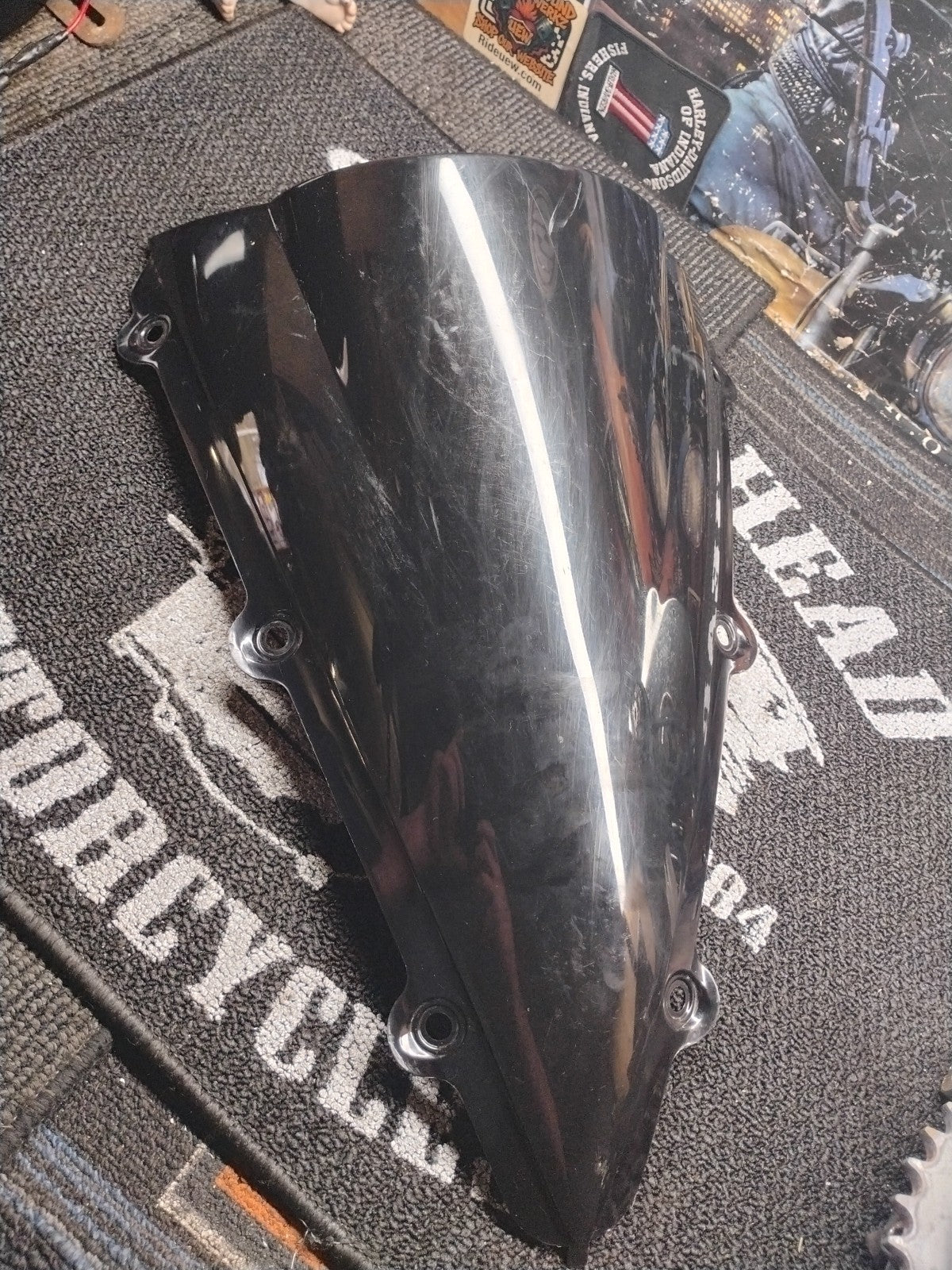 Motorcycle Black Windshield for Yamaha YZF R1 2004-2006 ABS Plastic Windscreen