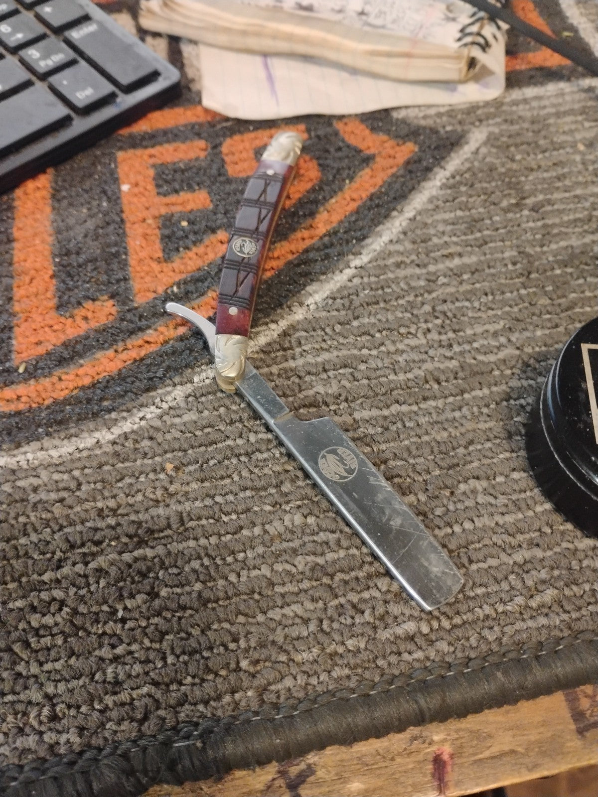 Ocoee River Custom Straight Razor Turtle Bone Folding Pocket Knife 148T NEW