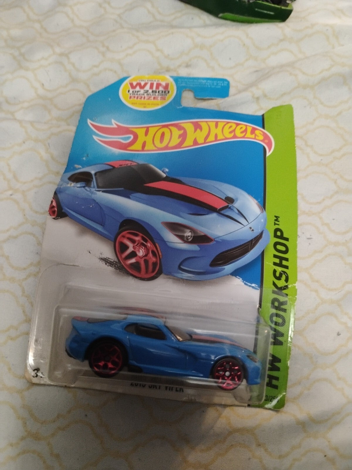 2014 Hot Wheels #203 HW Workshop-HW Garage 2013 SRT VIPER Blue Variant wRed 5YSp