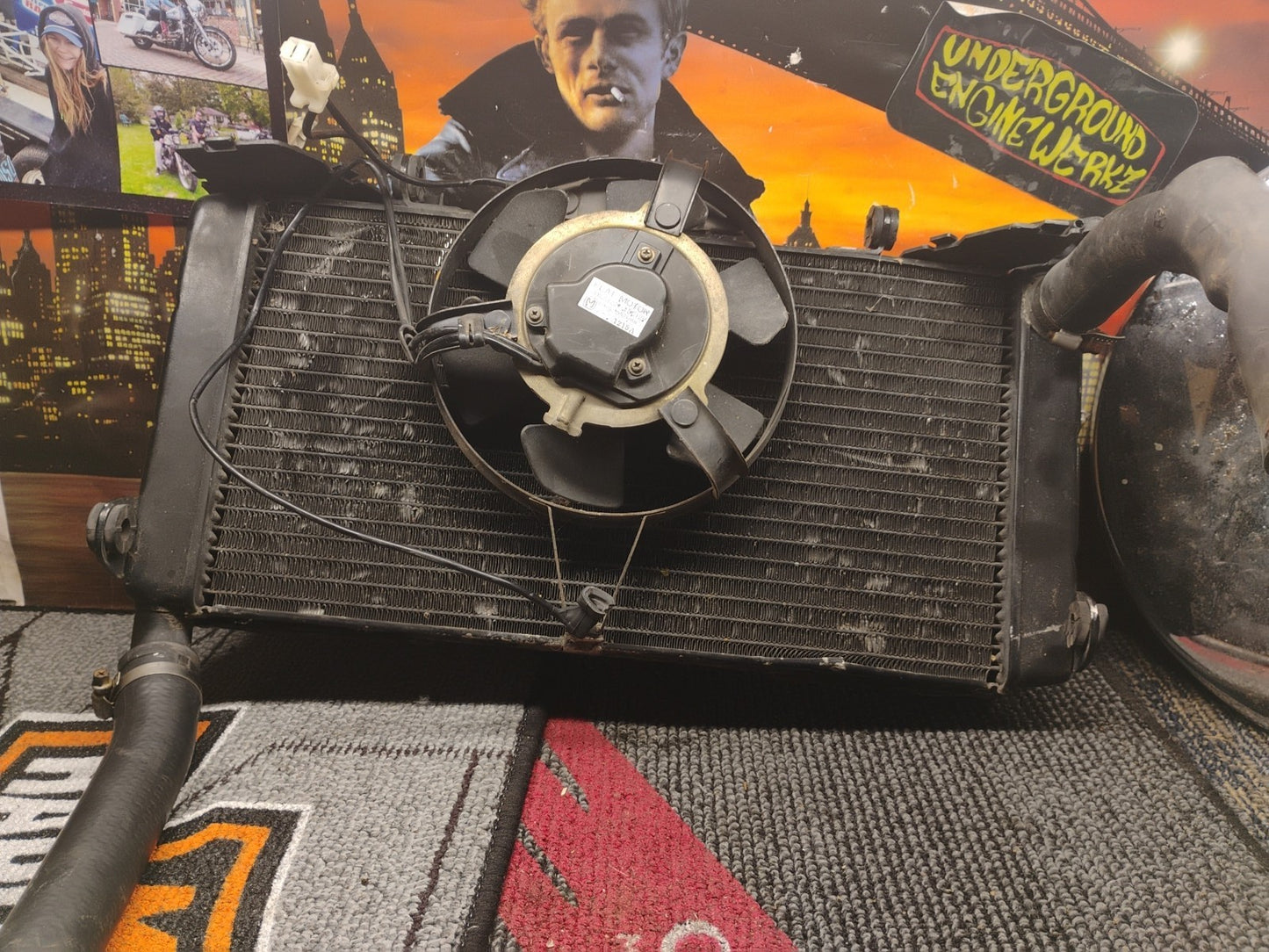 Radiator 1991 Honda CBR600F2 CBR600 F2 91-94 Engine Radiator Engine Cooling Fan