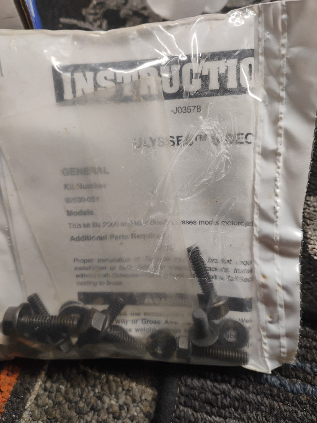 2006+ Buell Ulysses Side & Top Case Hardware Kit PN921-58-05Y NOS