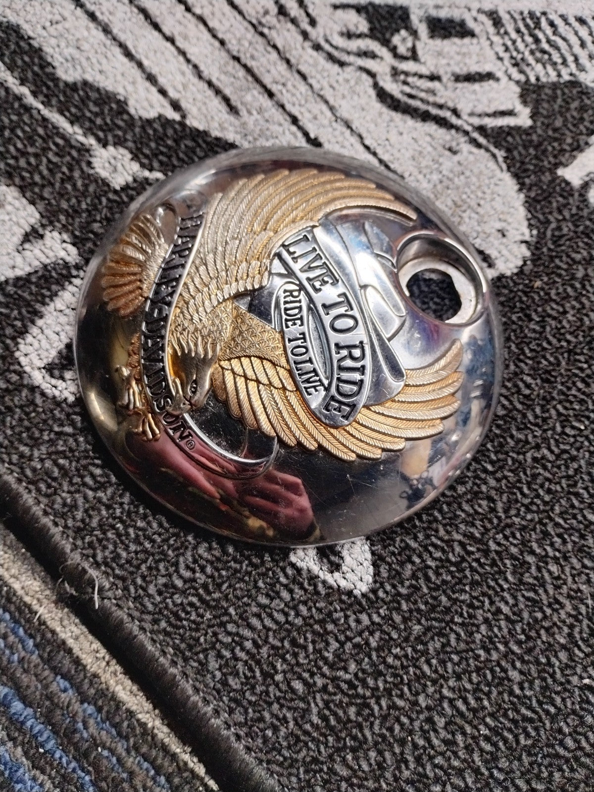 89-91 Vtg Harley Live to Ride 🦅 Eagle Fuel/ Gas Door 61278-88 FLHS FLT Electra