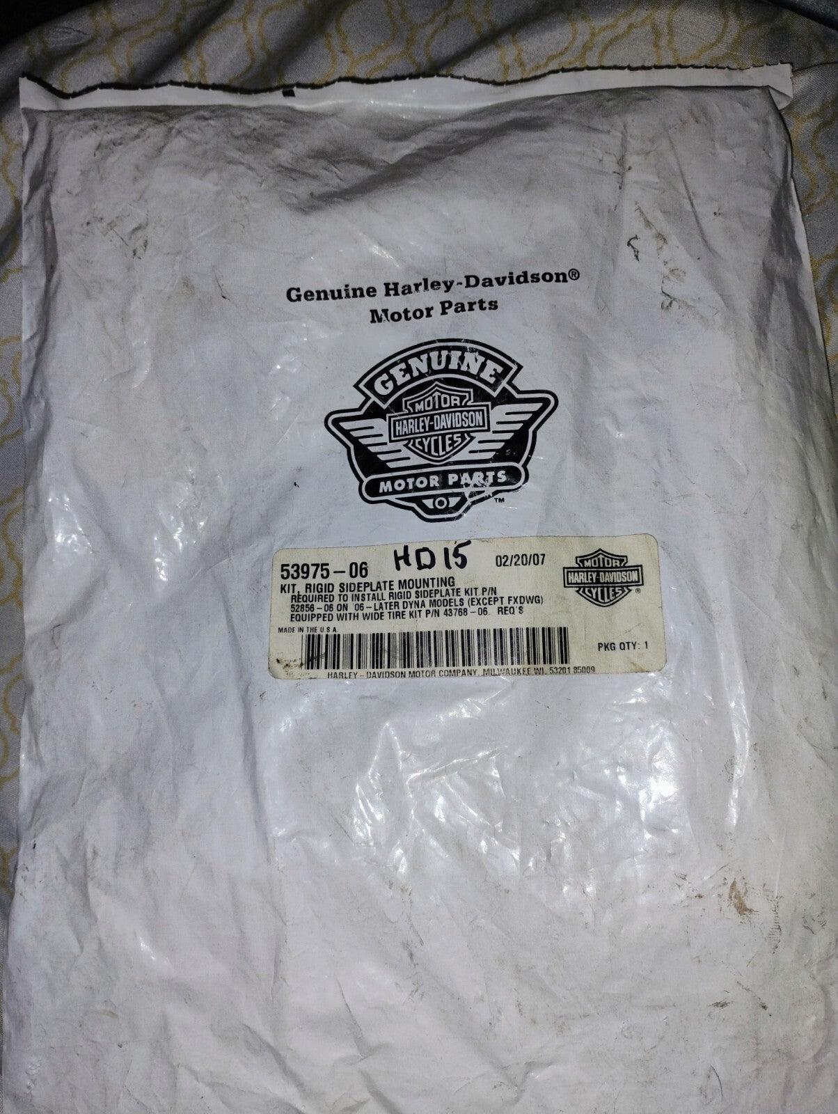 53975-06 RIGID SIDEPLATE KIT PIN 52856-06 ON 06-LATER DYNA MODELS (EXCEPT FXDWG)