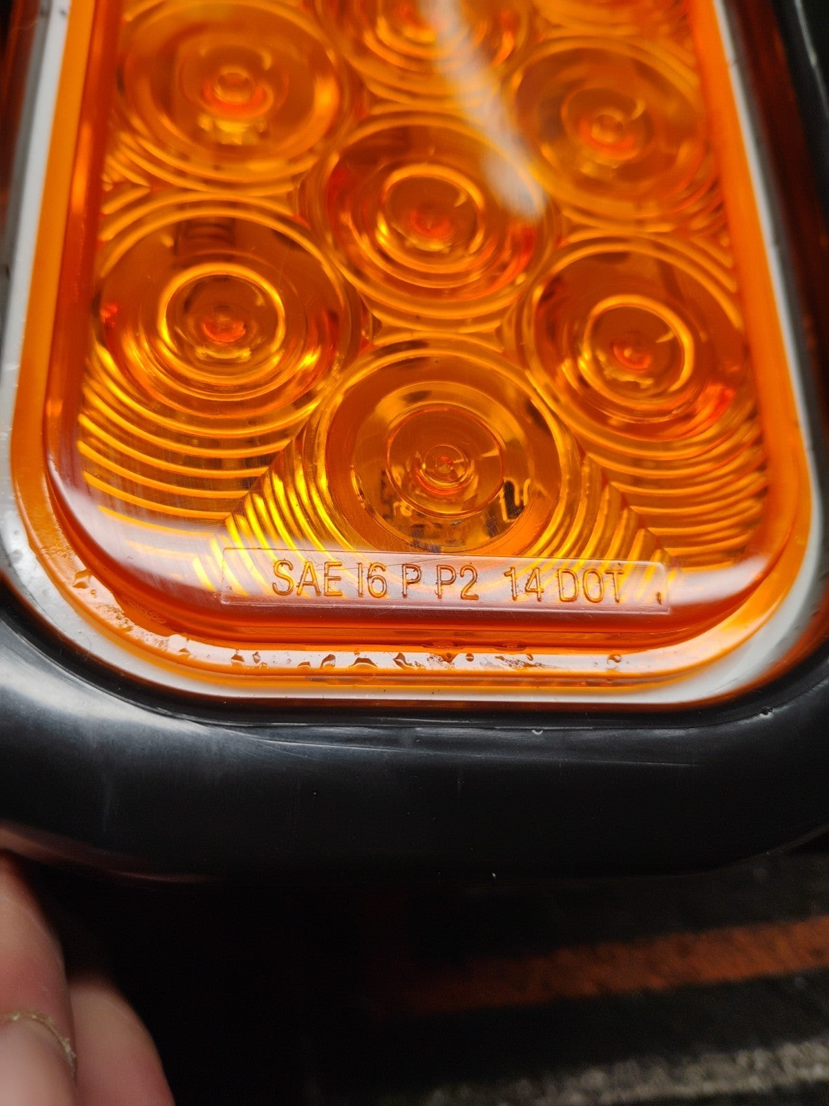 3pc Amber 5" x 3" Rectangular LED Tail Light DOT 80 Inch Trailer Tow Truck