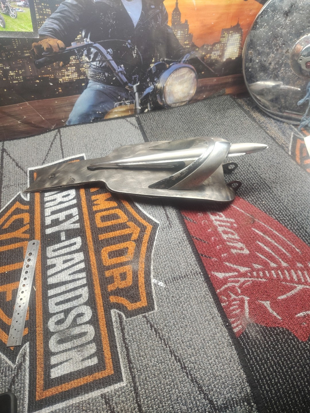 Custom Vintage Davidson Shovelhead Panhead Split Tank Cover Bib Chrome 