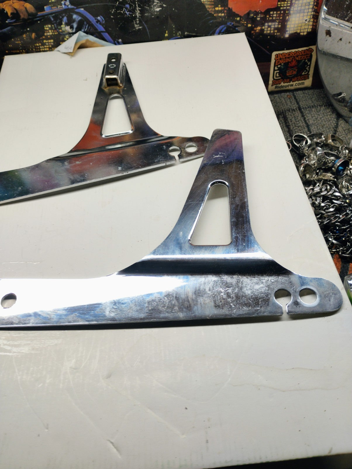 HARLEY DAVIDSON BACK REST MOUNTS CHROME OE 