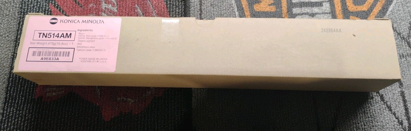 GENUINE KONICA MINOLTA TN514AM A9E833A MAGENTA TONER