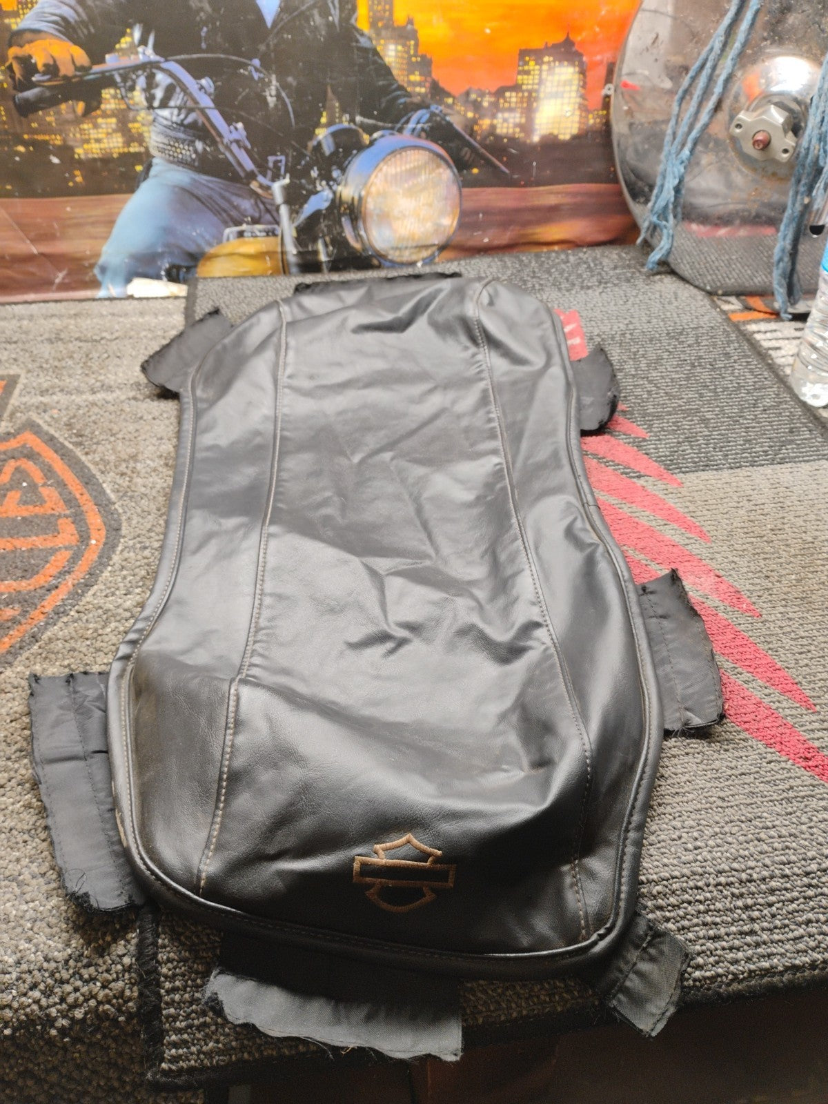 Harley Saddlebag Lid Leather Cover 