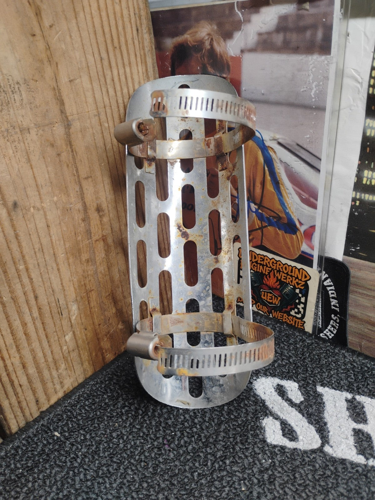 Harley Davidson Slotted Exhaust Heat Shield Chrome Chopper Bobber Old School Uni