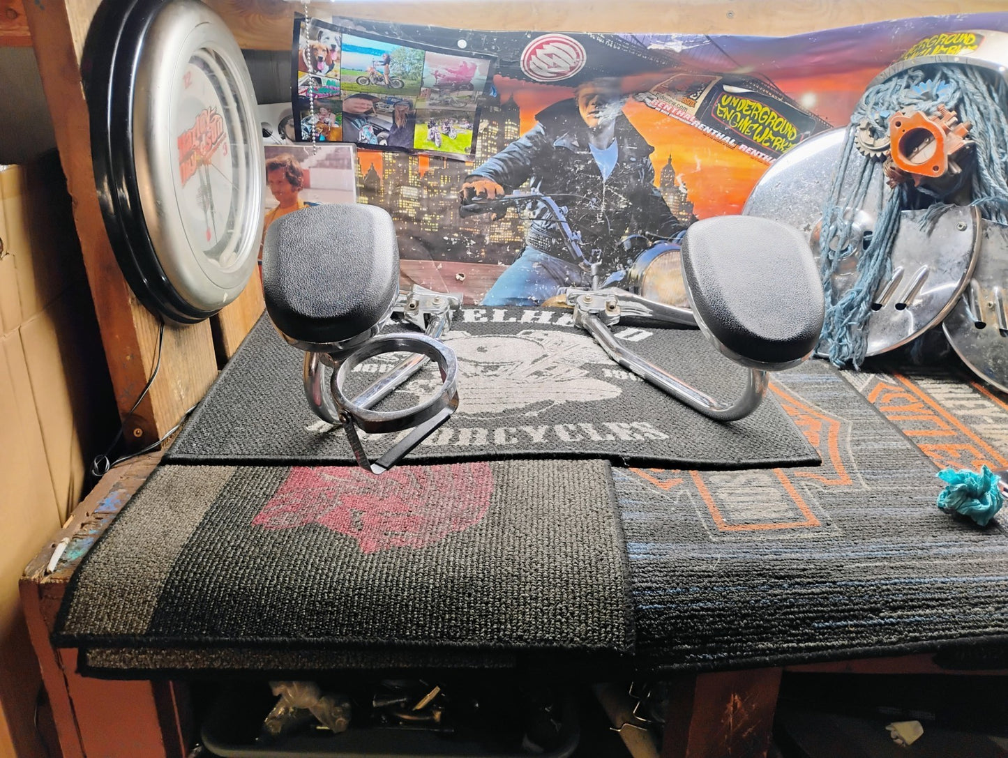 HARLEY DAVIDSON KORYAKYN QUICK DETACH PASSENGER SIDE ARMRESTS PAIR CUPHOLDER 