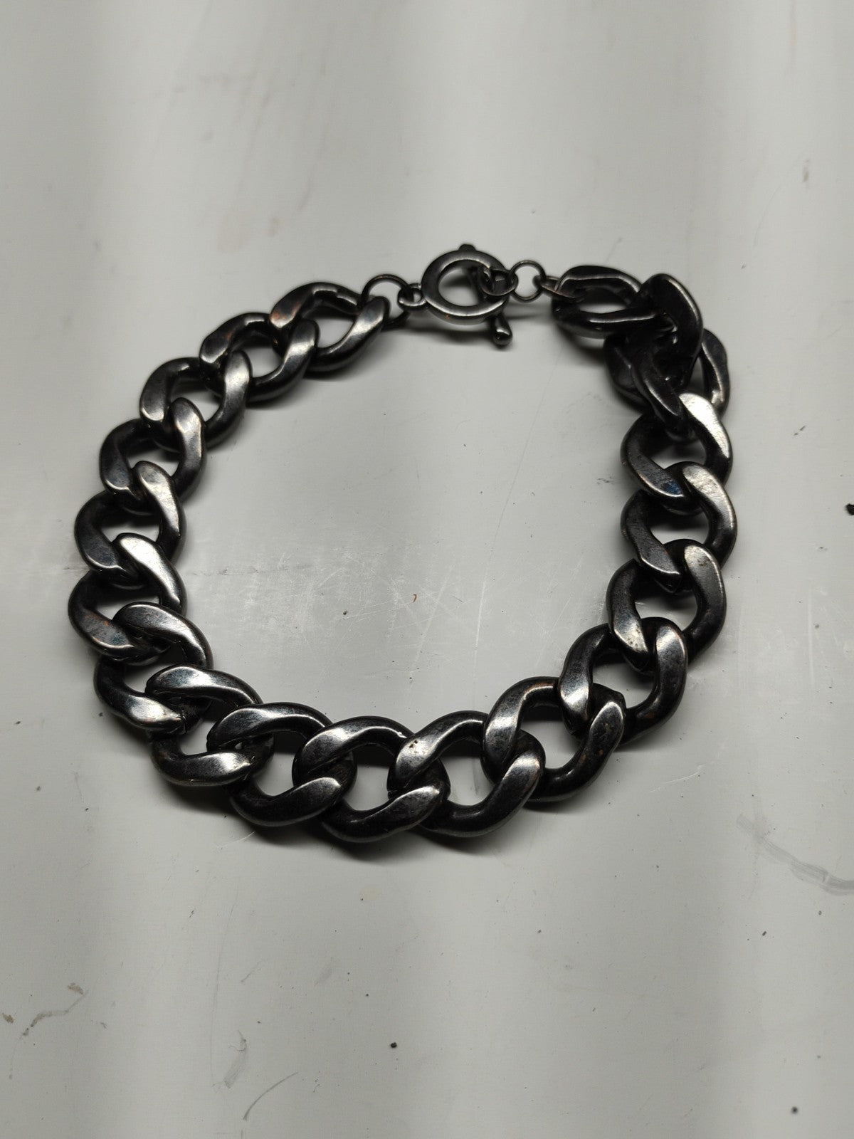 Lia Sophia "Palladian" Thick Chain Link Hematite Bracelet
