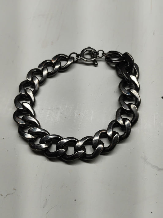 Lia Sophia "Palladian" Thick Chain Link Hematite Bracelet
