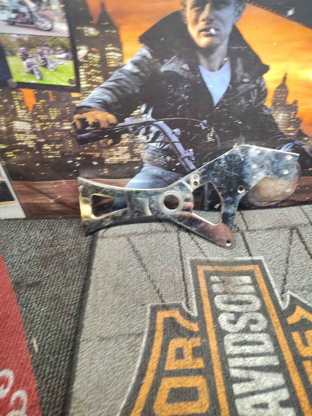 Rear Brake Caliper Mount License plate Bracket Harley Softail 87-99 Custom FXST