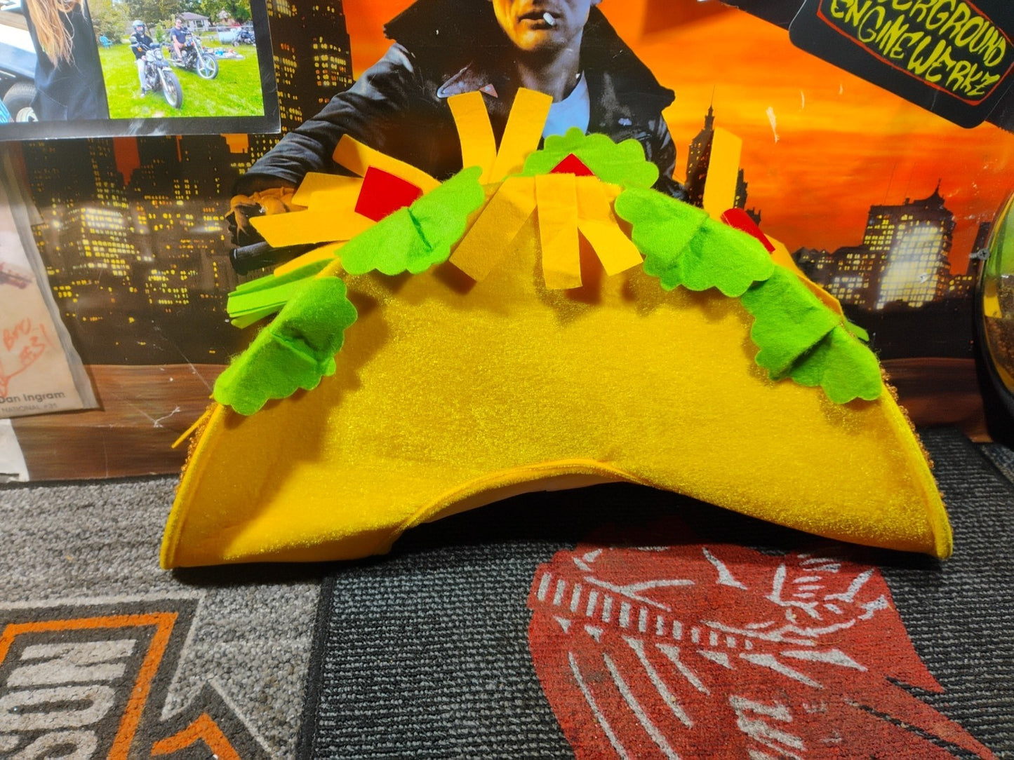 Adult Fiesta Yellow Taco Party Hat Novelty Food Prop Halloween Costume Accessory